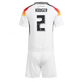 Duitsland Antonio Rudiger #2 Thuis tenue Kids EK 2024 Korte Mouw (+ Korte broeken)